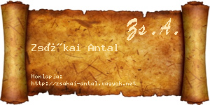 Zsákai Antal névjegykártya
